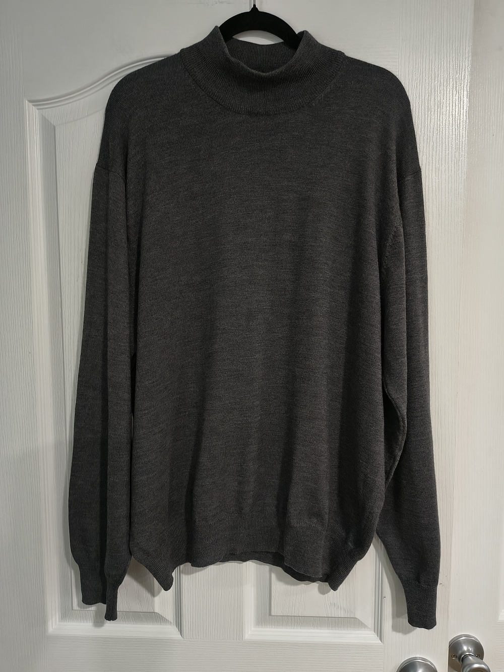 Jos A Bank Signature Collection 100% Merino Wool Mock Neck Sweater Charcoal XXL